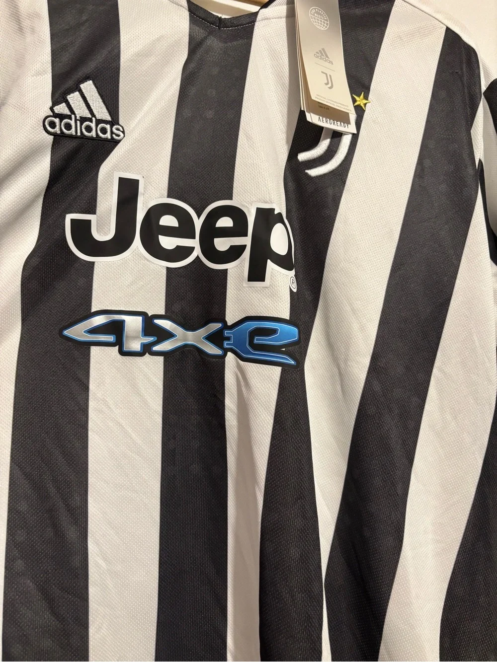 Adidas Juventus Men's Black & White Striped Jersey - Jeep 4x4